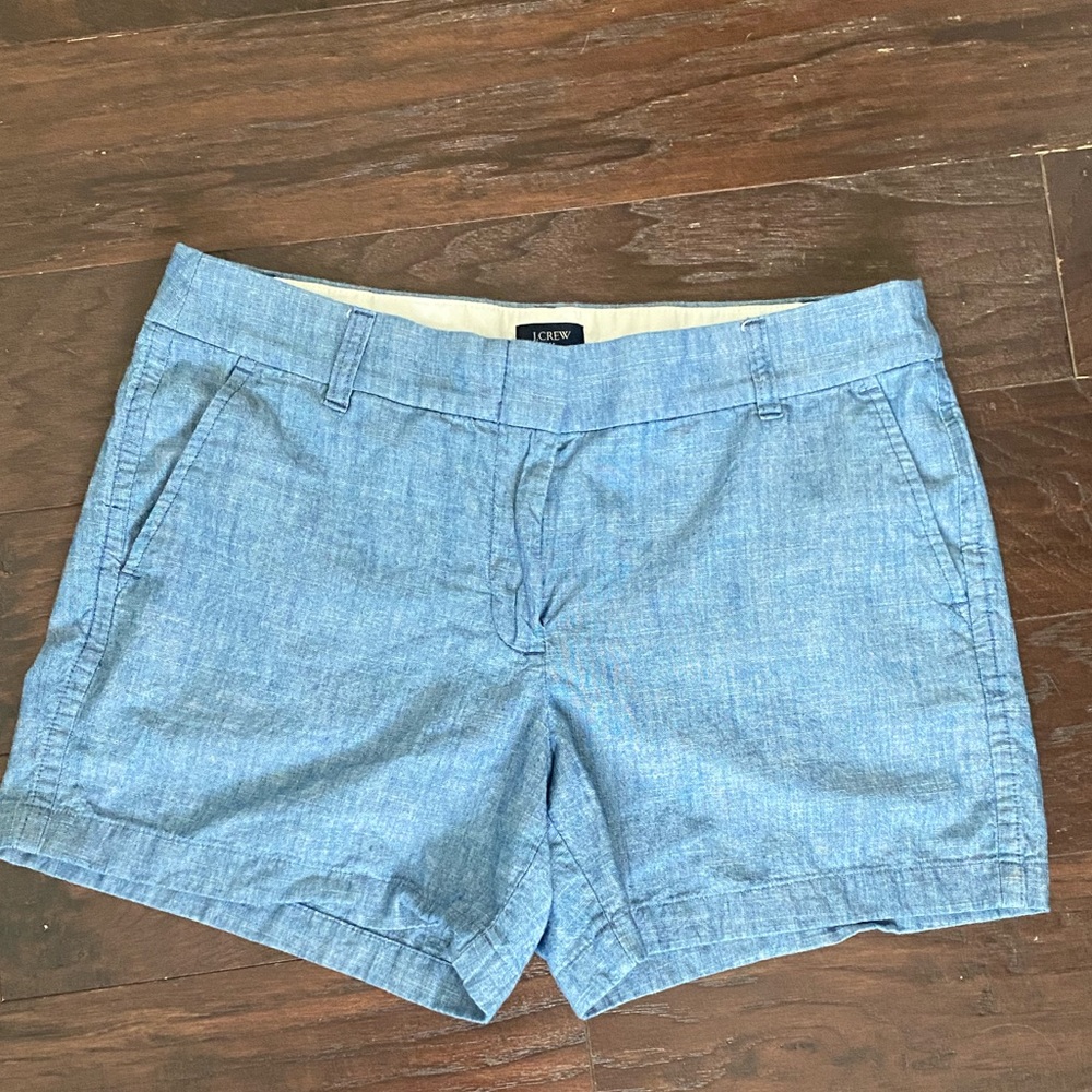 J. Crew size 8 denim colored linen like shorts
